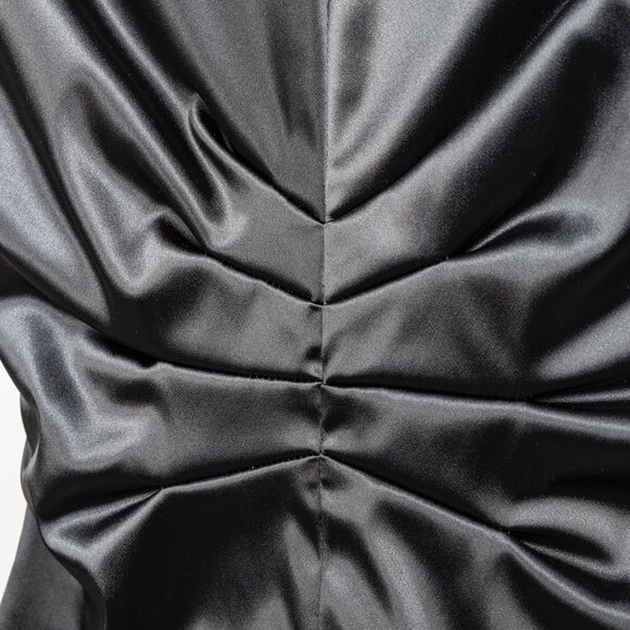 Paul Hardy Deep Green Satin Ruched Blouse - Picture 7 of 9